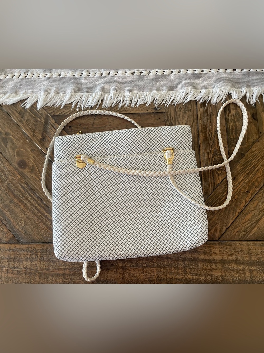Y&S white metal Shoulder Bag with Gold Hardware